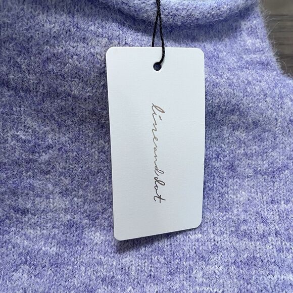Line & Dot Lila Sweater Mock Neck Long Sleeve Ribbed Wool Blend Women's Small - Picture 7 of 12